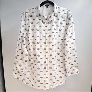 Button Down Long Sleeve Cotton White Black